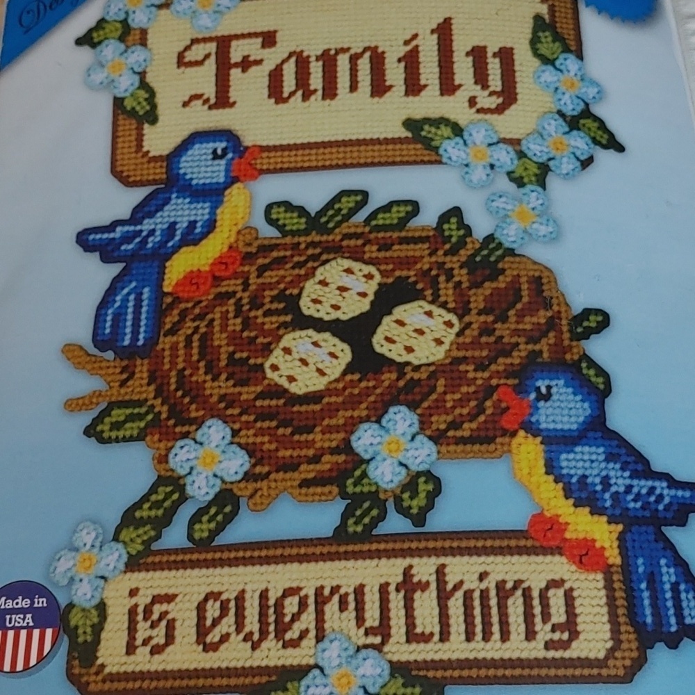 NEW Family Is Everything Wall Decor Plastic canvas Kit